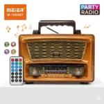 رادیو اسپیکر بلوتوثی فلش خور Meier M-1806BT | آنتیک با بدنه چوبی - Image 3