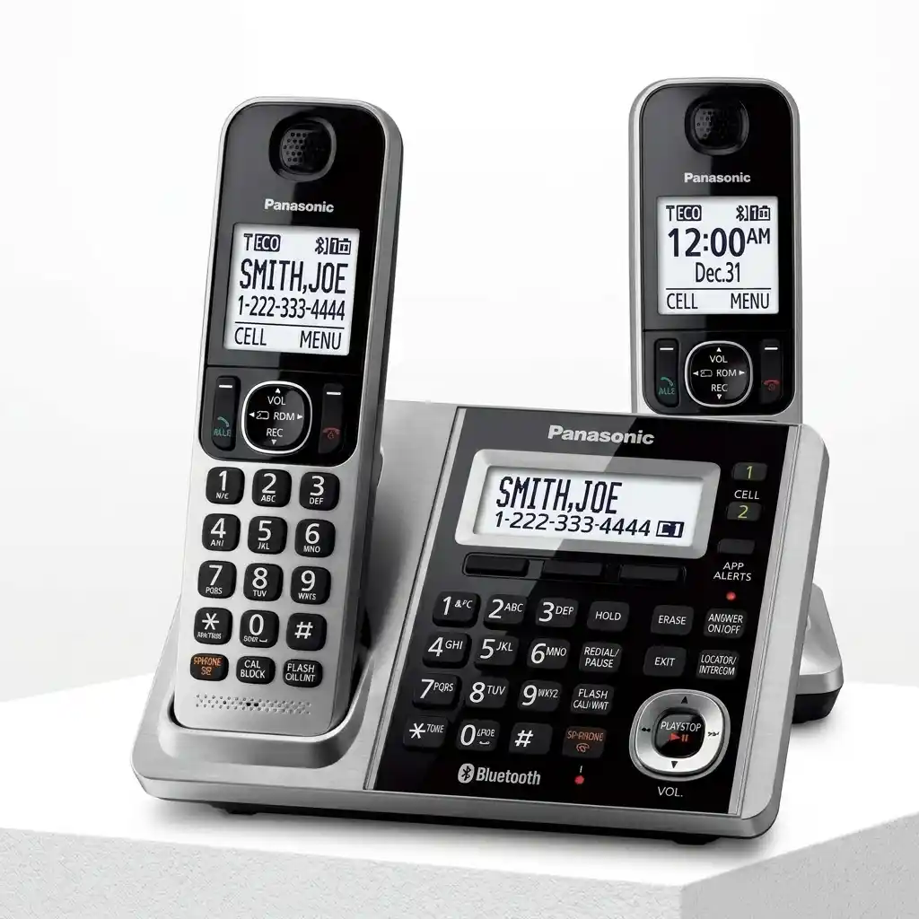 panasonic 2 sayar تلفن بی سیم پاناسونیک مدل KX-TGF372S دو گوشی | Link2Cell و منشی تلفنی - Image 1