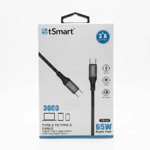 کابل دو سر تایپ سی تی اسمارت tSmart TS-16 طول 3 متر 65W