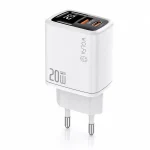 شارژر ۲۰ وات WOLFA دو پورت USB-C و USB-A با نمایشگر LED | مدل W.Hch01